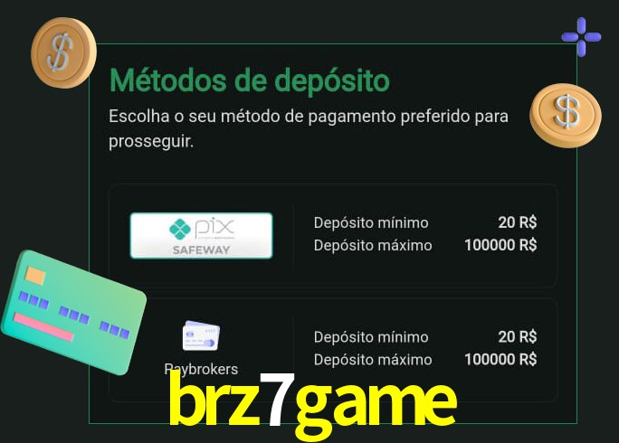 O cassino brz7game oferece uma grande variedade de métodos de pagamento
